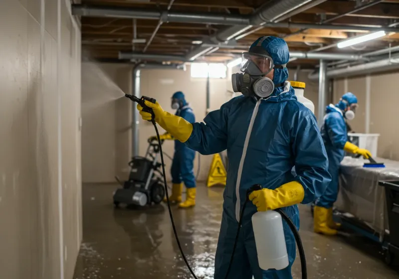 Basement Sanitization and Antimicrobial Treatment process in Weaver, AL