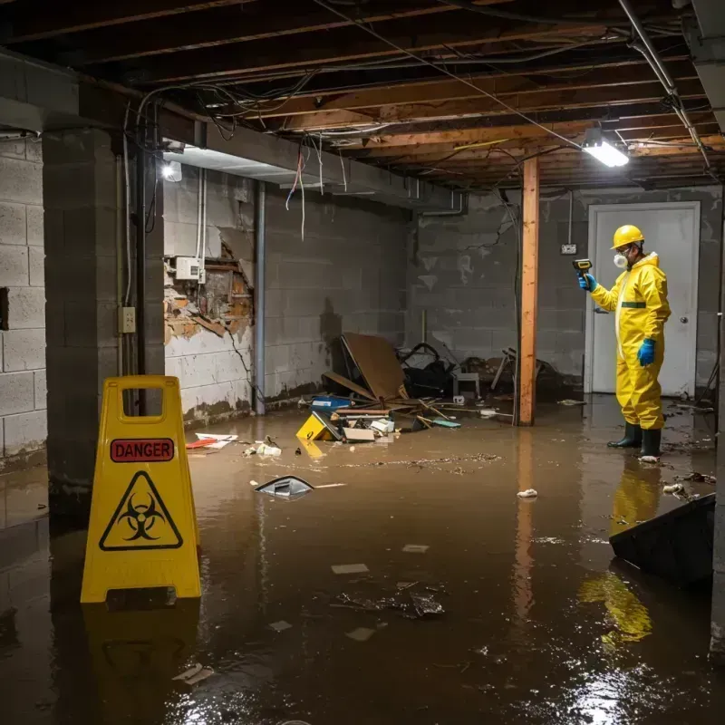 Flooded Basement Electrical Hazard in Weaver, AL Property