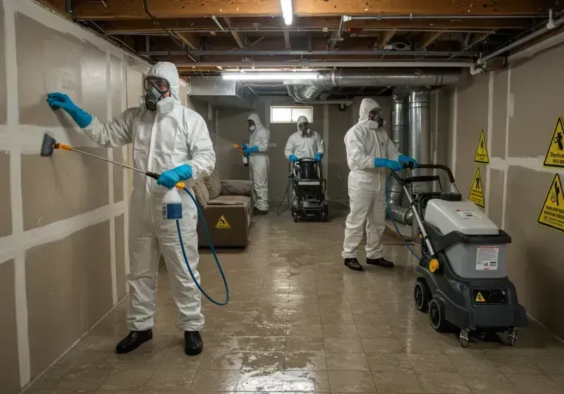 Basement Moisture Removal and Structural Drying process in Weaver, AL